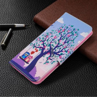 PU kožené knížkové pouzdro pro Samsung Galaxy A41 - Tree and Couple Owls