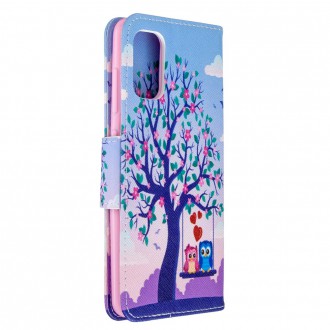 PU kožené knížkové pouzdro pro Samsung Galaxy A41 - Tree and Couple Owls