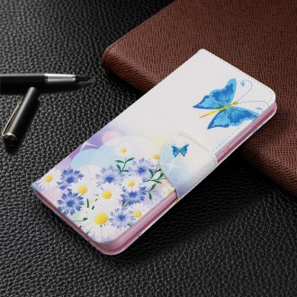 PU kožené knížkové pouzdro pro Xiaomi Redmi 8 - Butterflies and Flowers