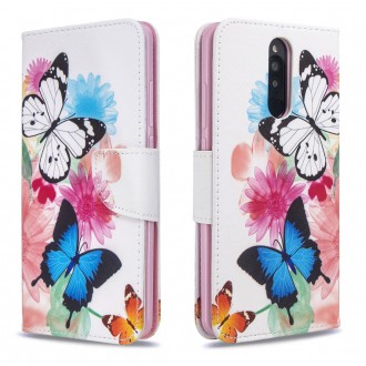 PU kožené knížkové pouzdro pro Xiaomi Redmi 8 - Colorful Butterflies