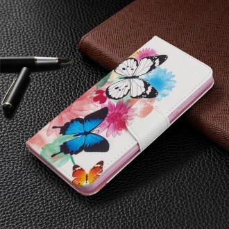 PU kožené knížkové pouzdro pro Xiaomi Redmi 8 - Colorful Butterflies