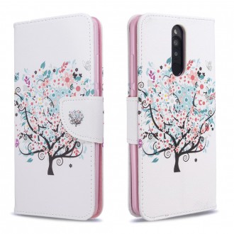 PU kožené knížkové pouzdro pro Xiaomi Redmi 8 - Flower Tree