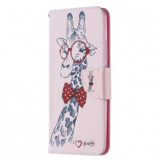 PU kožené knížkové pouzdro pro Xiaomi Redmi 9 - Adorable Giraffe