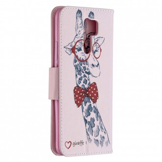 PU kožené knížkové pouzdro pro Xiaomi Redmi 9 - Adorable Giraffe