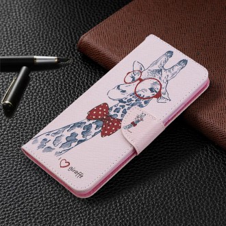 PU kožené knížkové pouzdro pro Xiaomi Redmi 9 - Adorable Giraffe