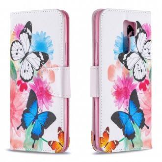 PU kožené knížkové pouzdro pro Xiaomi Redmi 9 - Butterfly