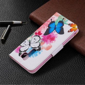 PU kožené knížkové pouzdro pro Xiaomi Redmi 9 - Butterfly