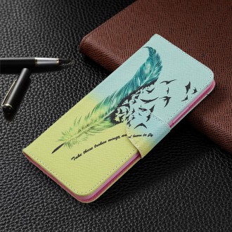 PU kožené knížkové pouzdro pro Xiaomi Redmi 9 - Feather
