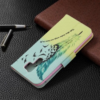 PU kožené knížkové pouzdro pro Xiaomi Redmi 9 - Feather