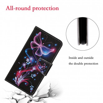 PU kožené knížkové pouzdro pro Xiaomi Redmi 9C - Butterfly and Flower