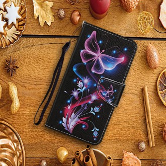 PU kožené knížkové pouzdro pro Xiaomi Redmi 9C - Butterfly and Flower