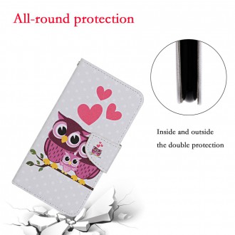 PU kožené knížkové pouzdro pro Xiaomi Redmi 9C - Owls and Hearts