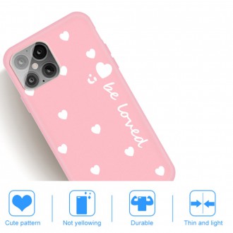 Silikonový obal na telefon Apple iPhone 12 / 12 Pro - růžové srdce