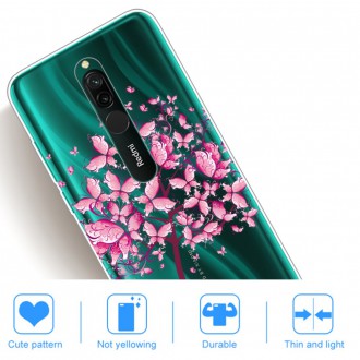 Silikonový obal na telefon Xiaomi Redmi 8 - Pink Butterflies