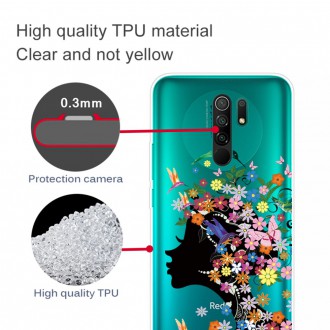 Silikonový obal na telefon Xiaomi Redmi 9 - Flowered Girl