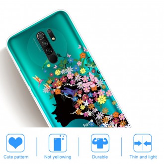 Silikonový obal na telefon Xiaomi Redmi 9 - Flowered Girl