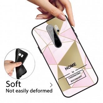 Silikonový obal na telefon Xiaomi Redmi 9 - Pink/Gold Triangle