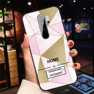 Silikonový obal na telefon Xiaomi Redmi 9 - Pink/Gold Triangle