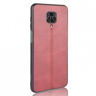 Zadní kožený kryt na telefon Xiaomi Redmi Note 9S/Redmi Note 9 Pro/Redmi Note 9 Pro Max - červený