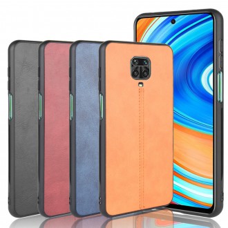 Zadní kožený kryt na telefon Xiaomi Redmi Note 9S/Redmi Note 9 Pro/Redmi Note 9 Pro Max - červený